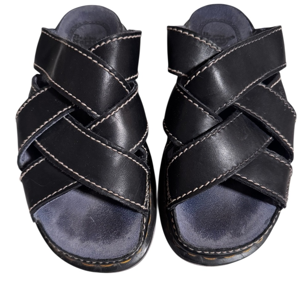 Dr. Martens Women’s Vintage Black Leather Criss Cross Sandals - 8